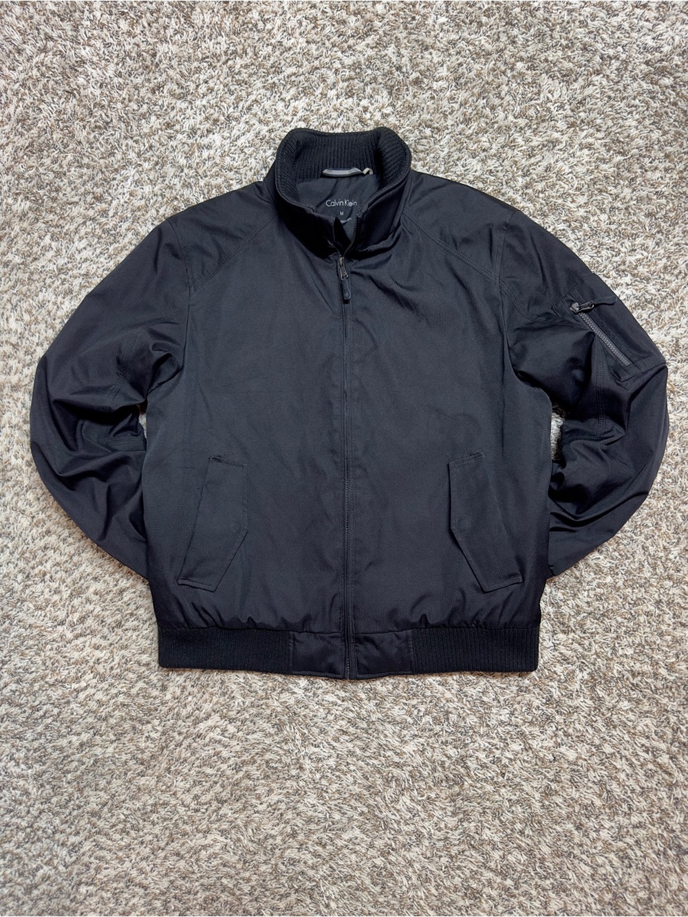 Calvin Klein Black Bomber-Style Zip Jacket
